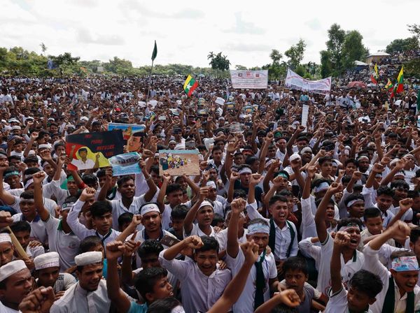 Delapan Tahun Tanpa Kepastian, Rohingya Serukan Keadilan Lewat Aksi Damai