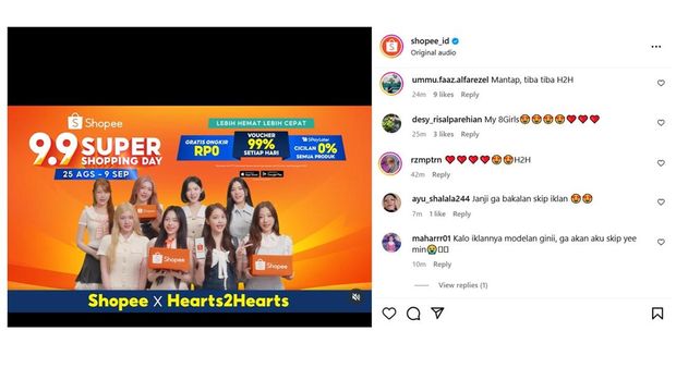 Hearts2Hearts Pukau Penggemar Lewat Iklan Shopee 9.9 Super Shopping Day