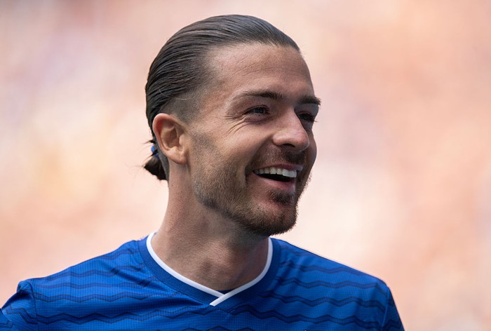 LIVERPOOL, ENGLAND - AUGUST 24: Jack Grealish of Everton celebrates the second goal during the Premier League match between Everton and Brighton & Hove Albion at Hill Dickinson Stadium on August 24, 2025 in Liverpool, England. (Photo by Visionhaus/Getty Images)