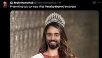 Alhasil, Bruno Fernandes mendapat cemoohan sebagai Miss Penalty. Meme dirinya bak Miss Universe wara-wiri di lini masa media sosial. (Foto: Twitter)