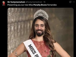 Alhasil, Bruno Fernandes mendapat cemoohan sebagai Miss Penalty. Meme dirinya bak Miss Universe wara-wiri di lini masa media sosial. (Foto: Twitter)