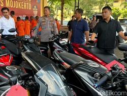5 Maling Motor-Penadah 6 TKP di Mojokerto Diringkus Polisi