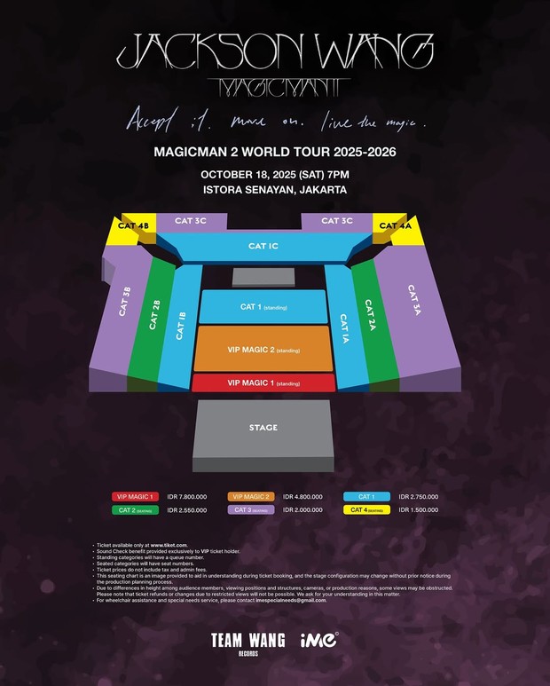 Poster seat plan konser Jackson Wang di Jakarta/ Foto: instagram.com/ime_indonesia Poster seat plan konser Jackson Wang di Jakarta/ Foto: instagram.com/ime_indonesia