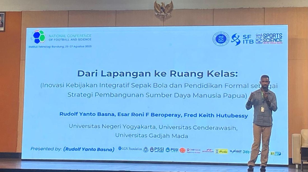 Momen Yanto Basna menjelaskan penelitiannya di NCFS 2025. (Foto: dok. Grha Gema Nusa)