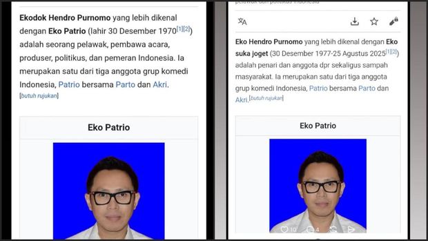 Disorot Usai Joget, Biodata Eko Patrio di Wikipedia Berubah Drastis