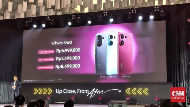 Vivo resmi merilis ponsel midrange terbaru mereka, Vivo V60, yang dibanderol dengan harga mulai dari Rp6,999 juta.