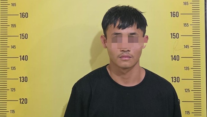 Pembacok jukir malam di Pagar Alam, saat diamankan polisi