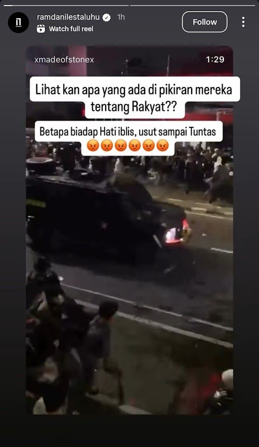 ramdani lestaluhu brimob rantis ojol demonstrasi Persija Jakarta