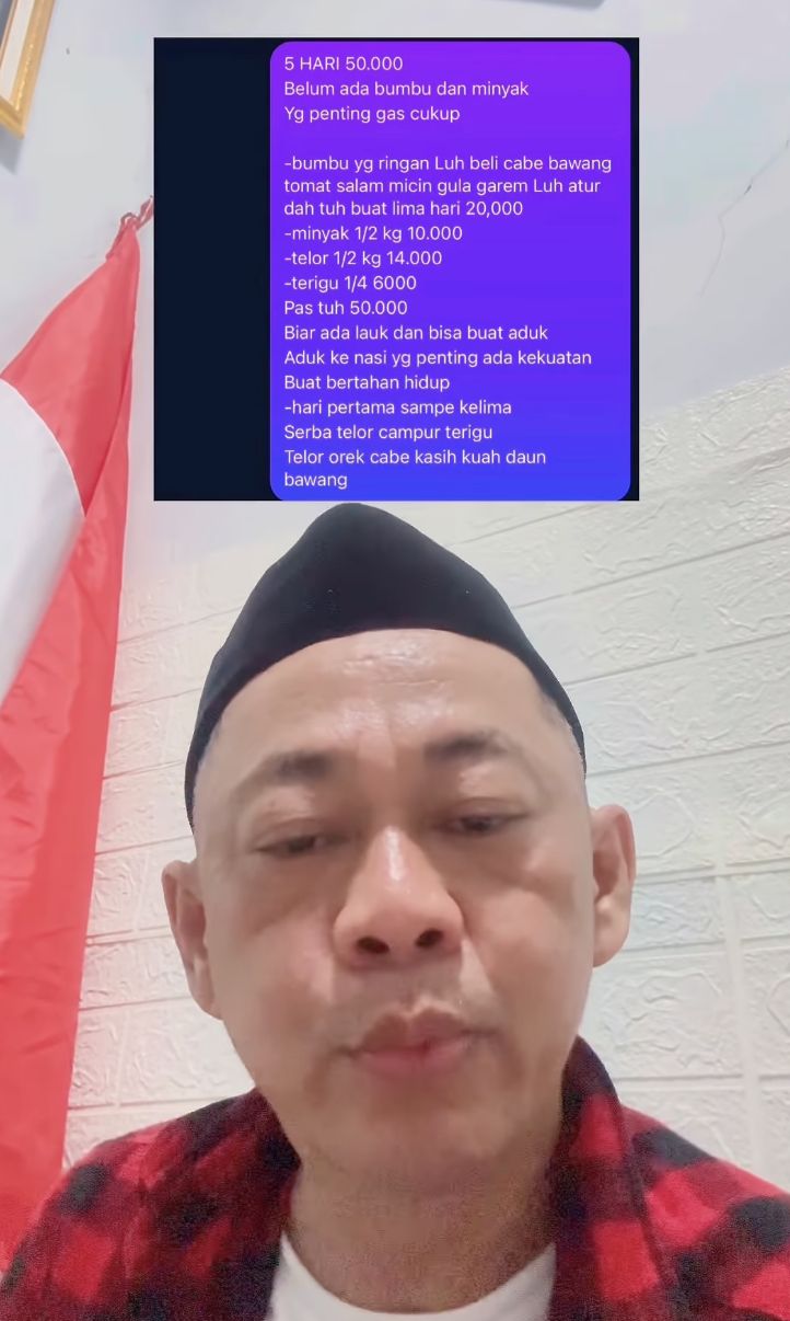 Nyak Kopsah Bagikan Ide Menu 5 Hari Budget Rp 50 Ribu