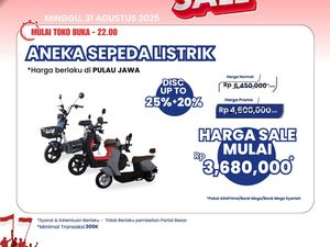 Harga Sepeda Listrik Hanya Rp 3 jutaan di Transmart Full Day Sale Harga Sepeda Listrik Hanya Rp 3 jutaan di Transmart Full Day Sale