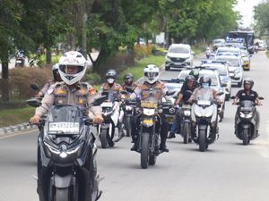 Polres Pelalawan Gelar Patroli Skala Besar Demi Keamanan Warga