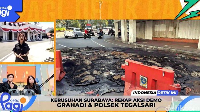Video: Suasana Kawasan Gedung Grahadi di Surabaya Usai Demo Ricuh