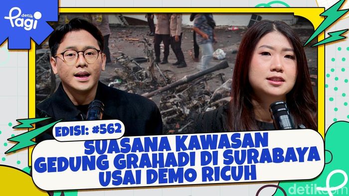 Video: Suasana Kawasan Gedung Grahadi di Surabaya Usai Demo Ricuh