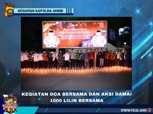 Polda Jambi Gelar Doa Bersama-Aksi Damai 1.000 Lilin Bareng Mahasiswa hingga Ojol Polda Jambi Gelar Doa Bersama-Aksi Damai 1.000 Lilin Bareng Mahasiswa hingga Ojol