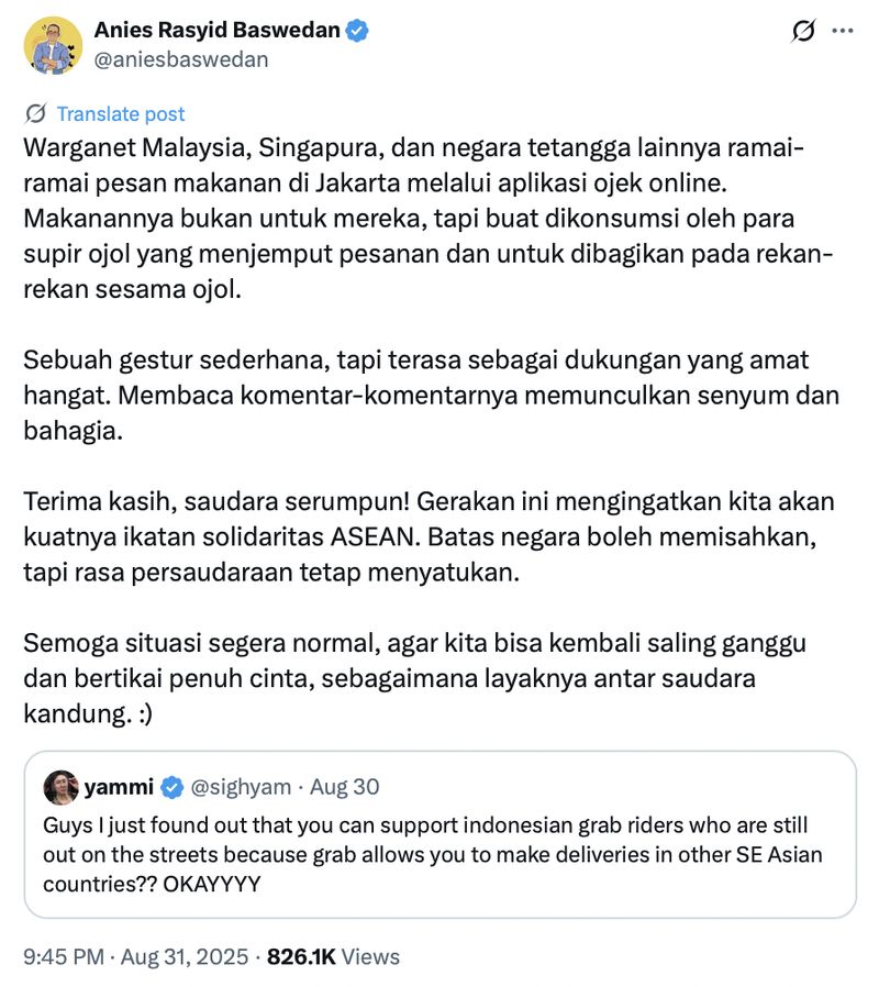 Netizen Asia Tenggara Pesan Makanan untuk Ojol di Jakarta