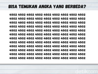 Tes Kejelian Mata, Bisa Menemukan Angka yang Berbeda?