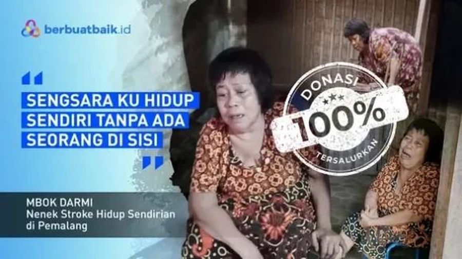 Tangis Mbok Darmi, Alami Stroke dan Tinggal Sendirian di Gubuk Reyot