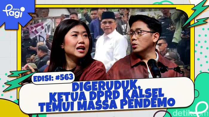 Video: Digeruduk, Ketua DPRD Kalsel Temui Massa Pendemo