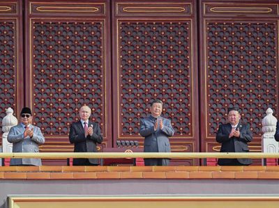 Foto-foto Prabowo Berdiri Sejajar Xi Jinping-Putin-Kim Jong Un di China