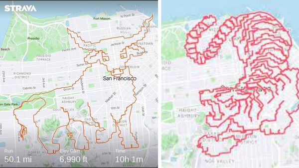 Keren! Pelari Bikin Lukisan Jalur Lari dengan Aplikasi Strava