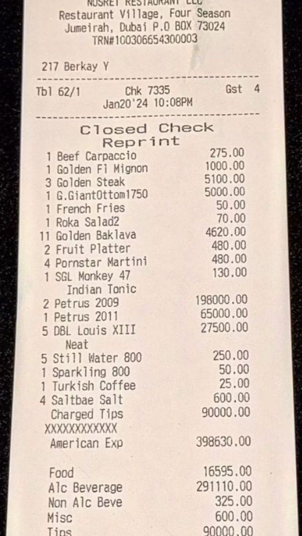 Seharga Mobil Mewah, 5 Bon Makan di Resto Ini Capai Miliaran Rupiah!