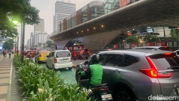 Jalan Teluk Betung menuju Bundaran HI yang viral lantaran digunakan untuk jogging (Mulia/detikcom)