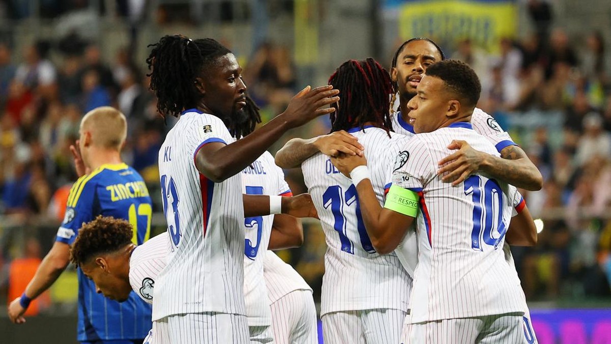 Prancis mengalahkan Ukraina 2-0 di Kualifikasi Piala Dunia 2026 zona Eropa. (Foto: REUTERS/Kacper Pempel)