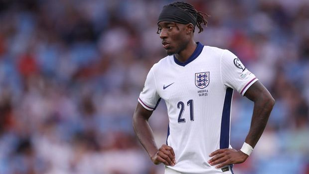  Noni Madueke of England during the FIFA World Cup 2026 qualifier match between England and Andorra at Villa Park on September 6, 2025 in Birmingham, England. (Photo by Catherine Ivill - AMA/Getty Images)