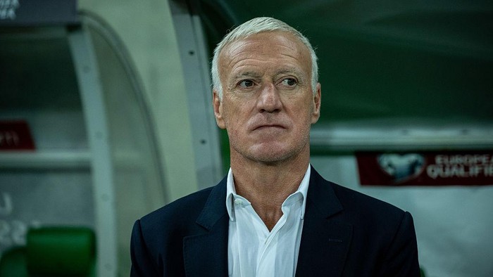 WROCLAW, POLAND - SEPTEMBER 5: Didier Deschamps of France looks on during the FIFA World Cup 2026 qualifier match between Ukraine and France at Tarczynski Arena on September 5, 2025 in Wroclaw, Poland. (Photo by Sebastian Frej/Getty Images)