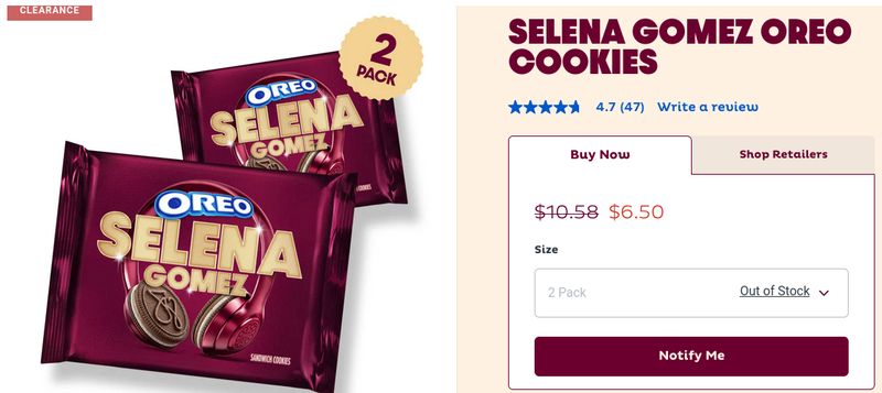 oreo unik kolaborasi bersama Selena Gomez