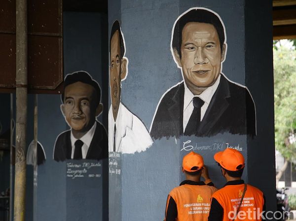 Mural Wajah Gubernur DKI Hiasi Kolong Flyover Bintaro