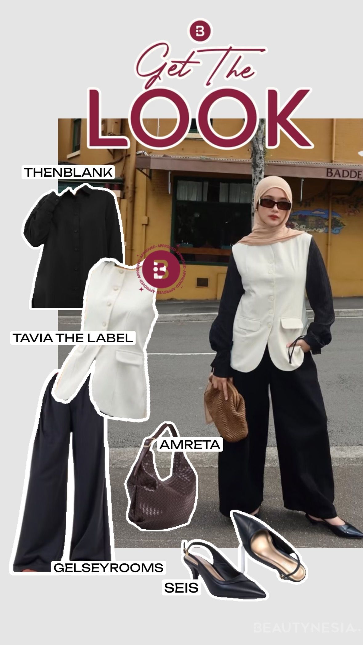 Get The Look gaya chic yang simpel ala Ana Octarina. Bisa untuk hangout atau gaya ngantor. Ini rekomendasi produknya