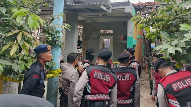 Lokasi ledakan yang menghancurkan 8 rumah di Pondok Cabe Ilir, Pamulang, Tangsel.