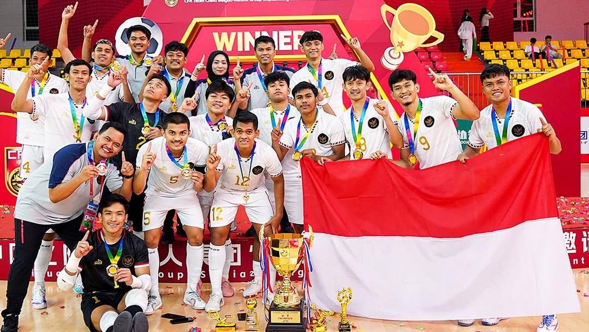 Indonesia juara futsal CFA 2025. (Foto: Dok. Instagram/@timnasfutsal)