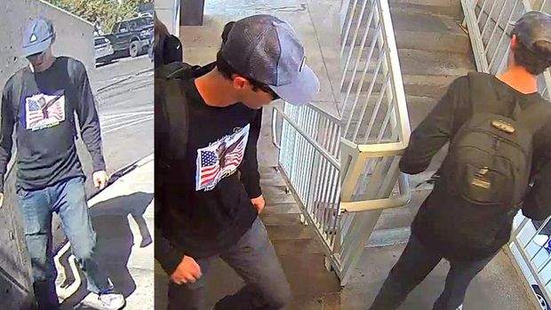 A combination photo shows a person of interest in the fatal shooting of U.S. right-wing activist and commentator Charlie Kirk during an event at Utah Valley University, in Orem, Utah, U.S.  shown in security footage released by the Utah Department of Public Safety on September 11, 2025. Utah Department of Public Safety/Handout via REUTERS