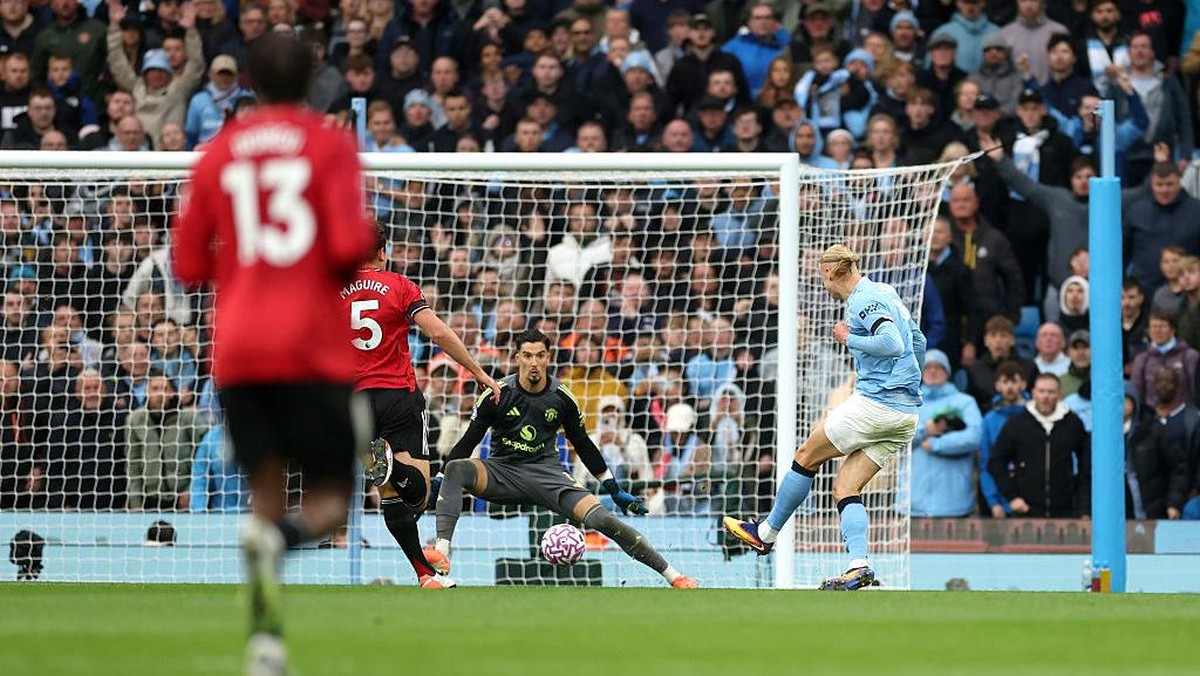 Manchester United  kalah 0-3 dari Manchester City (Foto: Getty Images/Carl Recine)