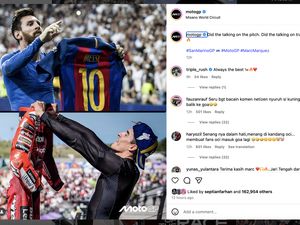 Selebrasi Jemur Baju Ala Messi, Balasan Marquez ke Fans Rossi Selebrasi Jemur Baju Ala Messi, Balasan Marquez ke Fans Rossi