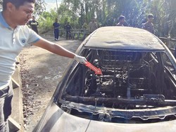 Polres Inhil Selidiki Kebakaran Mobil Bikin Pria dan Wanita Terbakar