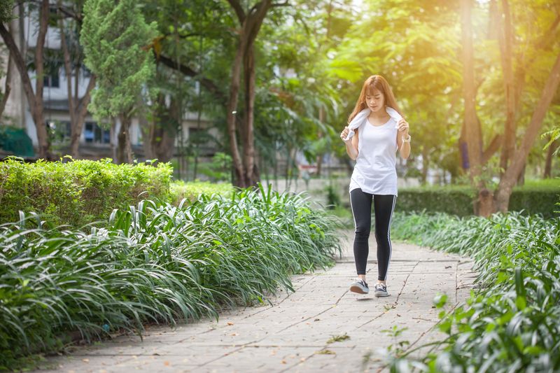 Woman exercising in the park.