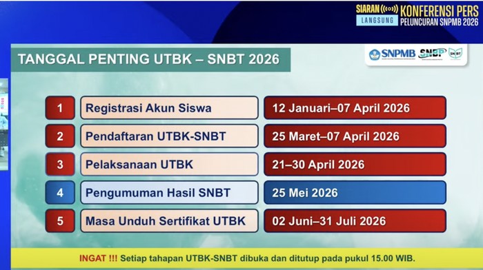 Jangan Sampai Ketinggalan! Registrasi Akun SNBT 2026 Dibuka Lebih Awal, Catat Tanggalnya!