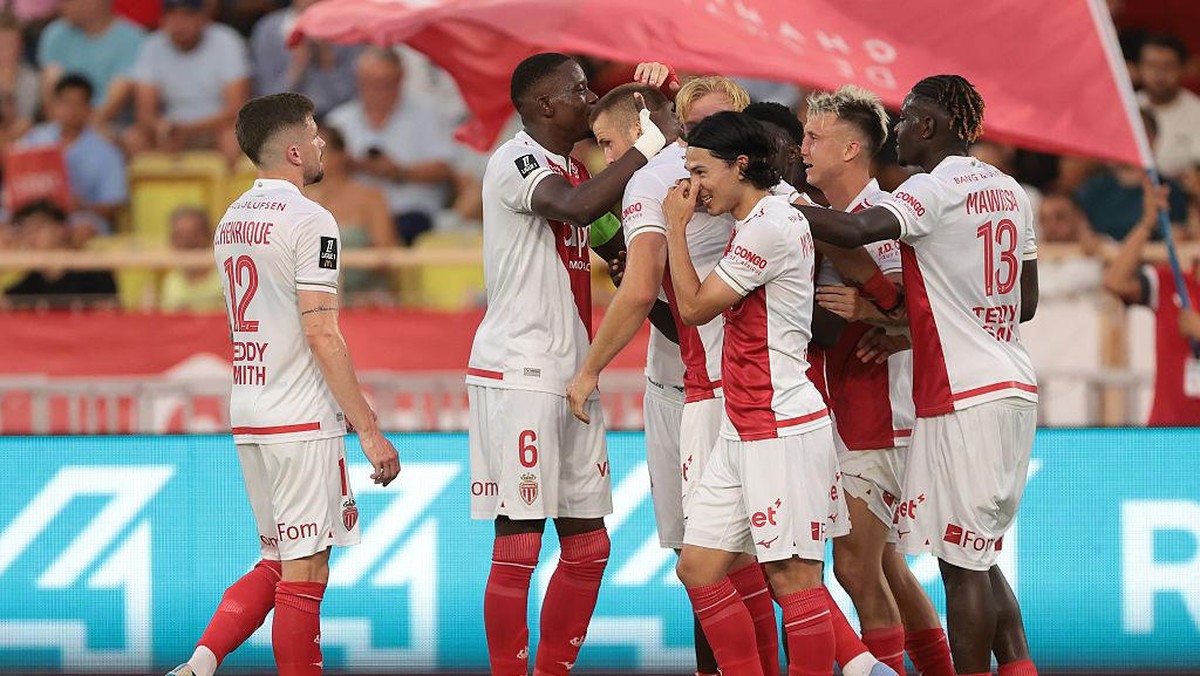 Para pemain Monaco di ajang Ligue 1. Foto: Getty Images/Jonathan Moscrop