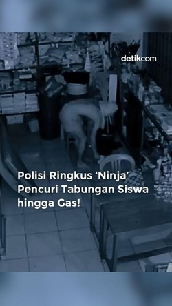 Video: Polisi Ringkus Ninja Pencuri Tabungan Siswa hingga Gas!