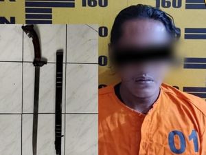 Pria Tulungagung Ditangkap gegara Acungkan Parang ke Warga