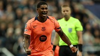 Marcus Rashford memborong brace dalam kemenangan Barcelona 2-1 atas Newcastle United di Liga Champions. (Foto: REUTERS/Scott Heppell)