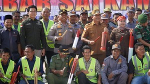 Apel Akbar Satkamling Perkuat Peran Masyarakat Jaga Malam di Rohul