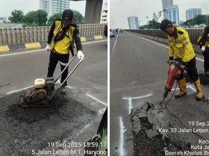 Bina Marga Sudah 3 Kali Tutup Lubang di TKP Kecelakaan Flyover Pancoran Bina Marga Sudah 3 Kali Tutup Lubang di TKP Kecelakaan Flyover Pancoran