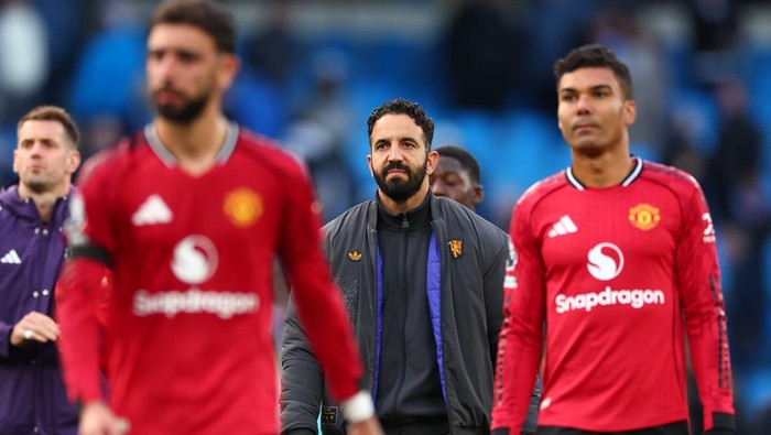 MANCHESTER, ENGLAND - SEPTEMBER 14: Manchester United Manager Ruben Amorim after the 3-0 loss during the Premier League match between Manchester City and Manchester United at Etihad Stadium on September 14, 2025 in Manchester, England. (Photo by Shaun Brooks - CameraSport via Getty Images)