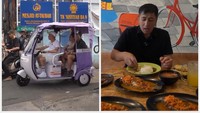 Demi Pecak Ikan, Irfan Hakim Naik Bajaj Listrik Bareng Ayu Ting Ting