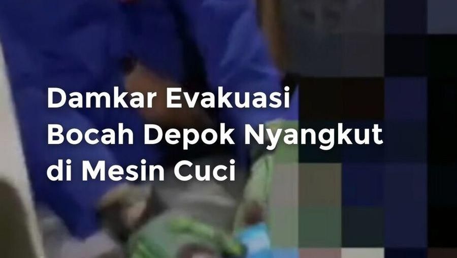 Video: Bocah Depok Nyangkut di Mesin Cuci, Damkar Turun Tangan Evakuasi