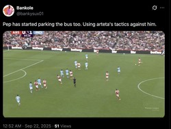 Pep Guardiola diledek meniru taktik defensif Manajer Arsenal Mikel Arteta. Foto: dok. Internet/X (Twitter)